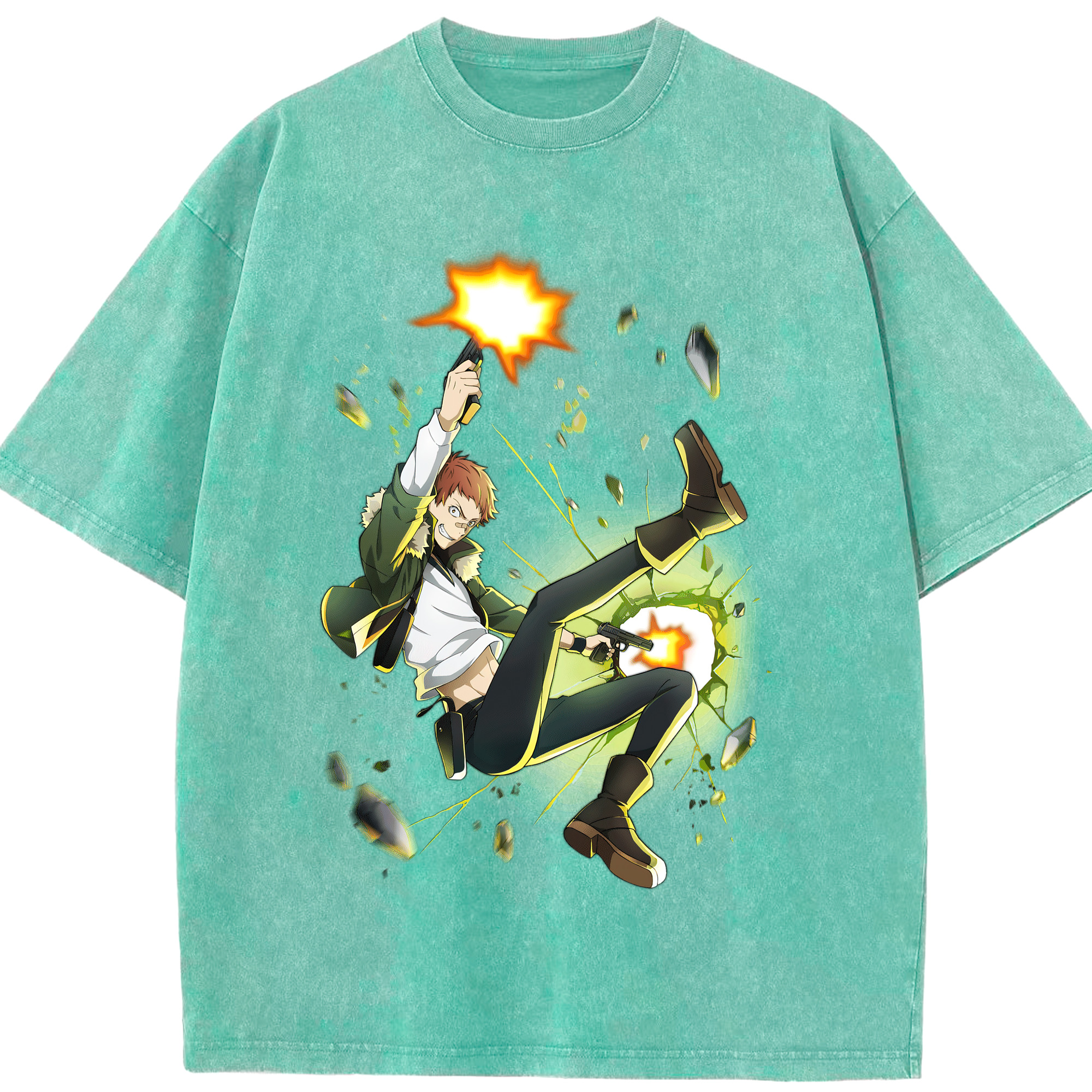 （画像用） 文豪ストレイドッグス Bungo Stray Dogs 綿100% ヴィンテージ風 半袖Tシャツ（フロントプリント）